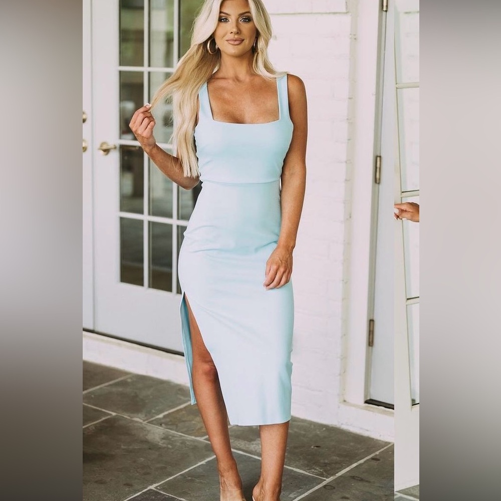 Jessica Midi Dress - Light Blue - These Three Boutique
